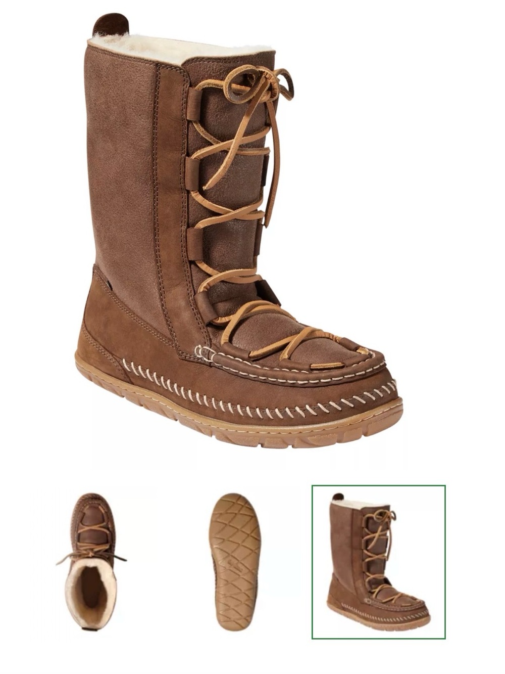 LL Bean Wicked Good moccasin boots.